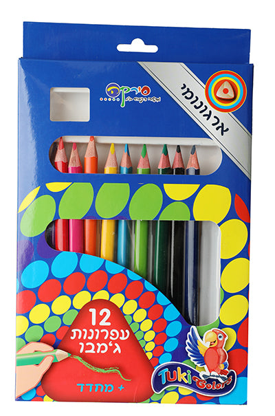 الوان خشب سميكة ثلاثية المسكة - رزمة 12 لون + مبراة